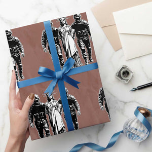 Statue Of Liberty Arrested Wrapping Paper Roll Funny Immigrant Rights Political Protest TS11 Mocha Print Your Wear