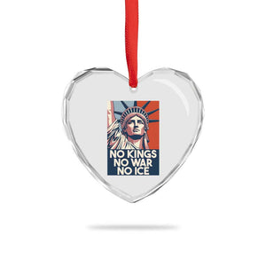 Statue Of Liberty No Kings No War No Ice Heart Crystal Glass Ornament Freedom Protest Gift TS12 Print Your Wear