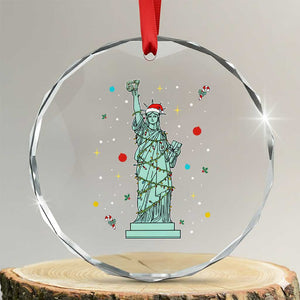Statue Of Liberty Six Seven Meme Crystal Glass Ornament Gen Alpha 67 Trend Christmas Gift TS12 Transparent Glass 3'' Circle Print Your Wear