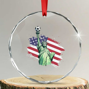 Statue Of Liberty Soccer Lover Crystal Glass Ornament New Yorker Fan Gift TS12 Transparent Glass 3'' Circle Print Your Wear