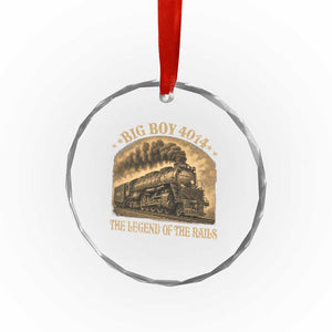 Steam Locomotive Legend of The Rails Train Crystal Glass Ornament