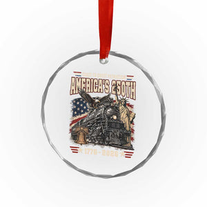 Steam Locomotive Train USA 250th Anniversary Crystal Glass Ornament Coast To Coast Patriotism Liberty American Flag TS11 Print Your Wear