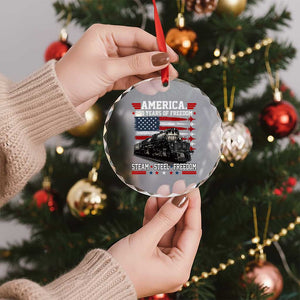 Steam Steel Freedom Stainless American Spirit Crystal Glass Ornament 250 Years USA Railroad Legend Patriotic Military Jet Flyover Graphic TS02 Print Your Wear