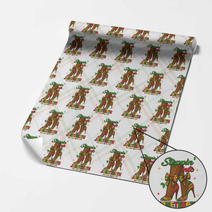 Stepping Into Juneteenth Wrapping Paper Roll Afro Diva High with African Pride TS02 Christmas Plaid Print Your Wear