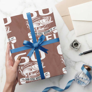 Still Keeping It Reel At 60 Wrapping Paper Roll Fisherman Birthday Gift TS12 Mocha Print Your Wear