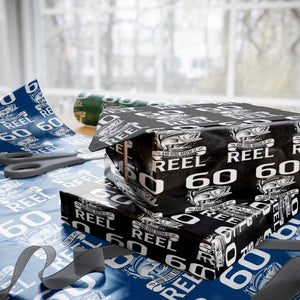Still Keeping It Reel At 60 Wrapping Paper Roll Fisherman Birthday Gift TS12 Black Print Your Wear
