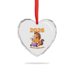 Still Not Joining A Gym Lunar New Year Heart Crystal Glass Ornament Funny Horse Eating Ramen TS12 Print Your Wear