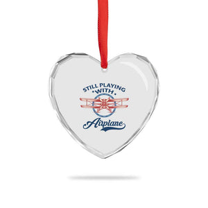 Still Playing With Airplane Heart Crystal Glass Ornament Aviation Lover Airline Pilot TS14 Print Your Wear