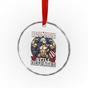 Still Undefeated 1776 to 2026 Muscular George Washington Crystal Glass Ornament Buff Bodybuilder American Flag Cape 250th Anniversary Semiquincentennial