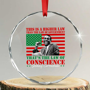 Stokely Carmichael Crystal Glass Ornament That's The Law Of Conscience American Flag TS11 Transparent Glass 3'' Circle Print Your Wear
