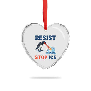 Stop ICE Heart Crystal Glass Ornament Minnesota Resist Anti ICE Immigration Protest TS14 Print Your Wear