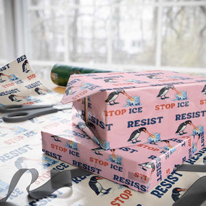 Stop ICE Wrapping Paper Roll Minnesota Resist Anti ICE Immigration Protest TS14 Light Pink Print Your Wear