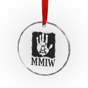Stop MMIW Crystal Glass Ornament Voices For Stolen Sisters Red Handprint Graphic TS12 Print Your Wear