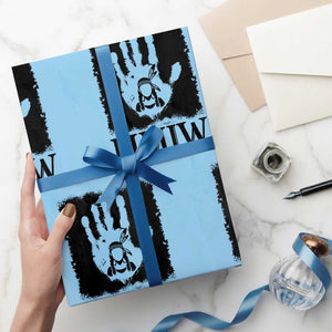 Stop MMIW Wrapping Paper Roll Voices For Stolen Sisters Red Handprint Graphic TS12 Light Blue Print Your Wear
