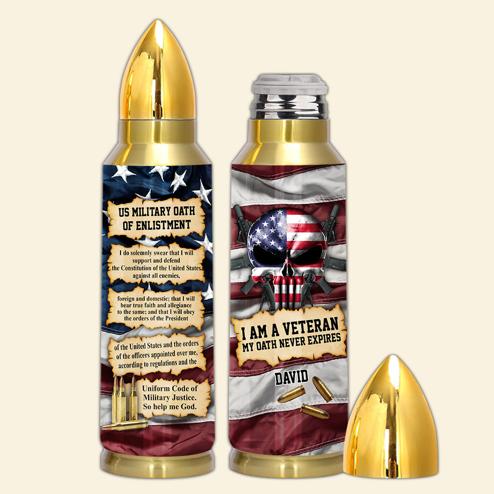 Personalized Veteran Bullet Tumbler US Military Oath of Enlistment CTM Printyourwear