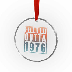 Straight Outta 1976 Crystal Glass Ornament Funny 50th Birthday Retro Neon Gradient Effect Printing TS02 Print Your Wear