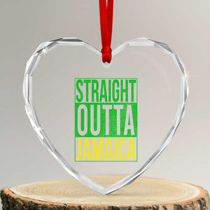 Straight Outta Jamaica Heart Crystal Glass Ornament Cool Jamaican Travel Vacation TS10 Transparent Glass 3'' Heart Print Your Wear