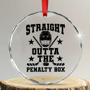 Straight Outta The Penalty Box Crystal Glass Ornament Funny Youth Ice Hockey Gift TS12 Transparent Glass 3'' Circle Print Your Wear