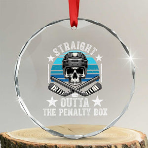 Straight Outta The Penalty Box Hockey Crystal Glass Ornament Funny Skull Player Gift TS12 Transparent Glass 3'' Circle Print Your Wear