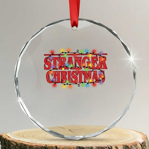 Stranger Christmas Crystal Glass Ornament Funny Xmas Alphabet Neon Lights Movie TS11 Transparent Glass 3'' Circle Print Your Wear