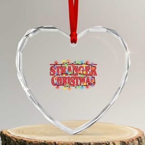 Stranger Christmas Heart Crystal Glass Ornament Funny Xmas Alphabet Neon Lights Movie TS11 Transparent Glass 3'' Heart Print Your Wear