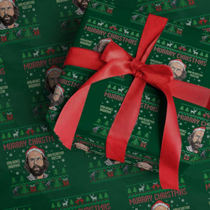 Stranger Christmas Wrapping Paper Roll Funny Murray Hawkins TS14 Green Print Your Wear