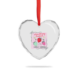 Strawberry Festival Heart Crystal Glass Ornament Summer Fruit Vibes TS14 Print Your Wear