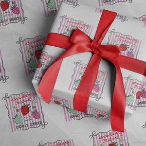 Strawberry Festival Wrapping Paper Roll Summer Fruit Vibes TS14 White Print Your Wear