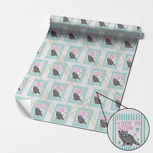 Striped Funny See Ya Soon Racoon Wrapping Paper Roll Last Day Of School Teacher TS14 Christmas Plaid Print Your Wear