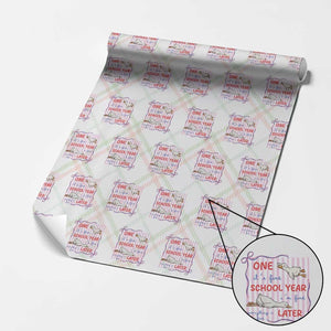 Striped One School Year Later Wrapping Paper Roll Funny Goose Teacher Summer TS14 Christmas Plaid Print Your Wear