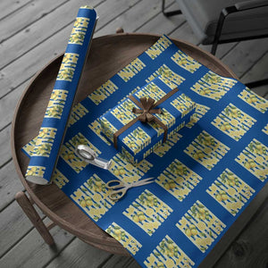 Striped Summer Lemon Wrapping Paper Roll Citrus Fruit Lover Gift