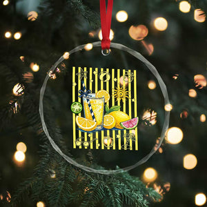 Striped Summer Lemonade Crystal Glass Ornament Preppy Brushstroke Aesthetic Graphic TS12 Print Your Wear