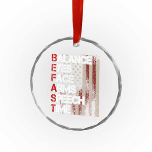 Stroke Awareness Crystal Glass Ornament BEFAST Stroke Symptoms Vintage American Flag TS11 Print Your Wear