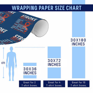 Stroke Warrior Wrapping Paper Roll I Know Pain Fear Feather Red Ribbon TS11 Print Your Wear