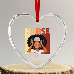 Strong Black Nurse Heart Crystal Glass Ornament Black History Medical Professional Gift TS12 Transparent Glass 3'' Heart Print Your Wear