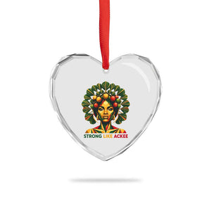 Strong Like Ackee Empowered Woman Heart Crystal Glass Ornament Jamaican National Fruit Heritage Pride TS02 Print Your Wear