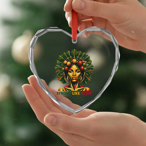 Strong Like Ackee Empowered Woman Heart Crystal Glass Ornament Jamaican National Fruit Heritage Pride TS02 Print Your Wear