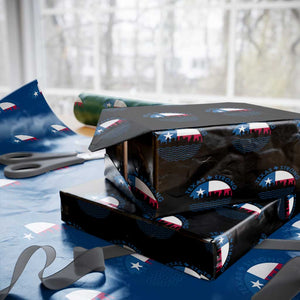 Strong Texas Wrapping Paper Roll Retro Flag Resilient Texans Pride TS02 Black Print Your Wear