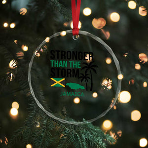 Stronger Than The Storm Jamaica Crystal Glass Ornament Resilience and Hope Hurricane Awareness TS02 Print Your Wear