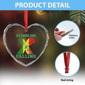Stumbling Is Not Falling Heart Crystal Glass Ornament African American Black History Month TS12 Print Your Wear