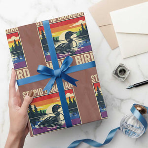 Stupid Canadian Wolf Bird Wrapping Paper Roll Funny Common Loon Meme LGBT Hockey TS11 Mocha Print Your Wear