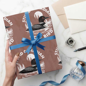 Stupid Canadian Wolf Bird Wrapping Paper Roll Sarcastic LGBT Hockey Fan TS10 Mocha Print Your Wear