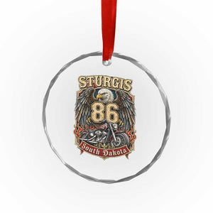 Sturgis South Dakota Motorcycle Lover Eagle 86th Anniversary Crystal Glass Ornament