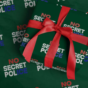 Subtle Abolish Ice Wrapping Paper Roll No Secret Police TS10 Green Print Your Wear
