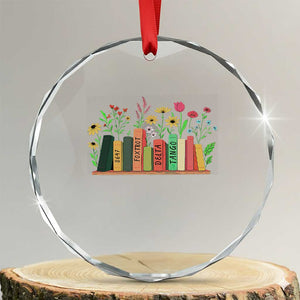 Subtle FDT 8647 Crystal Glass Ornament Foxtrots Deltas Tangos Book Lovers Flower TS02 Transparent Glass 3'' Circle Print Your Wear