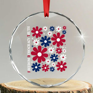 Subtle FDT Crystal Glass Ornament Boho Floral Red White Blue Social Justice TS10 Transparent Glass 3'' Circle Print Your Wear