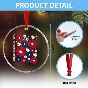 Subtle FDT Crystal Glass Ornament Boho Floral Red White Blue Social Justice TS10 Print Your Wear