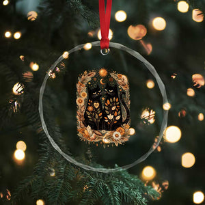 Subtle FDT Crystal Glass Ornament Vintage Flower Black Cat Social Activist TS10 Print Your Wear