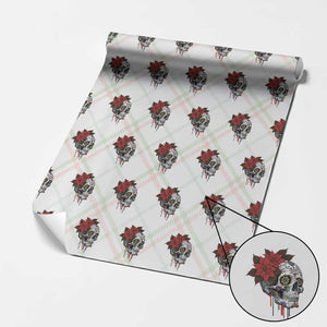 Sugar Skull Calavera Holiday Spirit Mistletoe Wrapping Paper Roll TS14 Christmas Plaid Print Your Wear