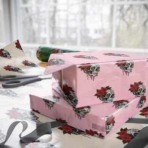Sugar Skull Calavera Holiday Spirit Mistletoe Wrapping Paper Roll TS14 Light Pink Print Your Wear